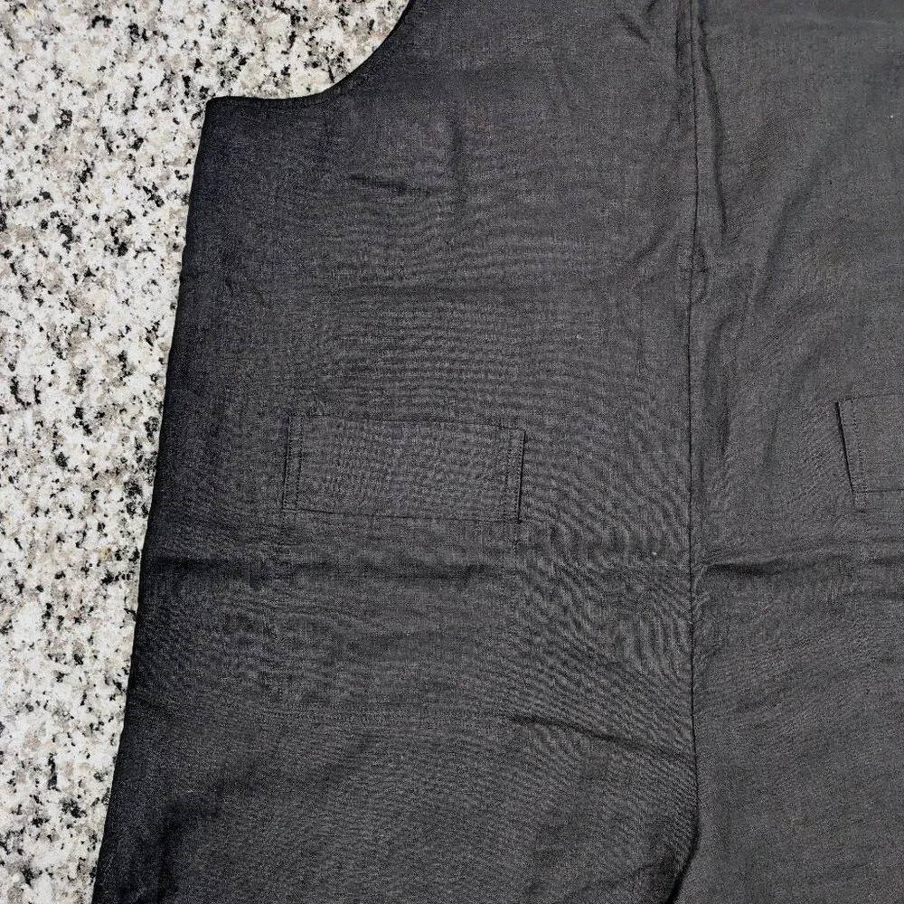 THE WHITE COMPANY 100% Linen Overalls 10 Dungarees Jumpsuit Black Loose Oversize - Picture 4 of 9